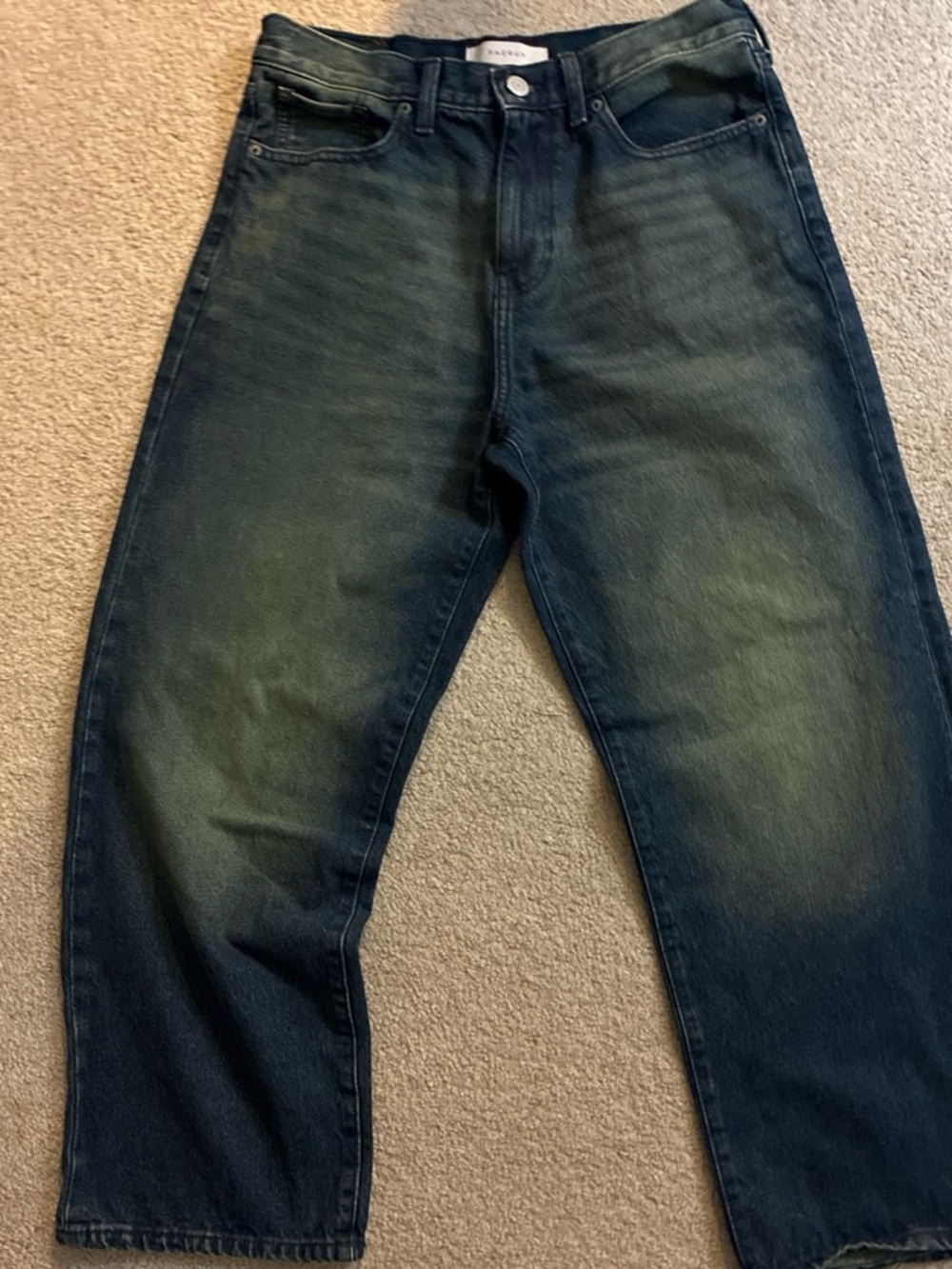 Pacific Sunwear Men's Green Wash Relaxed Jeans